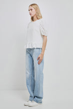 Load image into Gallery viewer, Lace Puff Sleeve Top With Shoulder Ruffle Details
