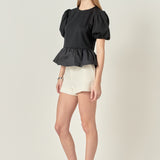Mixed Media Bubble Top