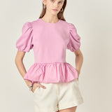 Mixed Media Bubble Top