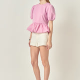 Mixed Media Bubble Top