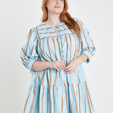 Striped Blouson Mini Dress