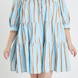 Striped Blouson Mini Dress