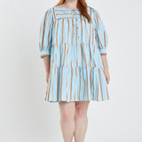 Striped Blouson Mini Dress