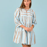 Striped Blouson Mini Dress