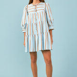 Striped Blouson Mini Dress