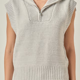 Zip Mock Neck Knit Vest