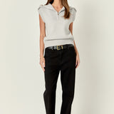 Zip Mock Neck Knit Sweater Vest