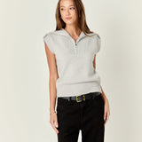 Zip Mock Neck Knit Sweater Vest