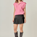 Zip Mock Neck Knit Vest