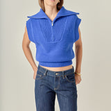 Zip Mock Neck Knit Vest