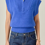 Zip Mock Neck Knit Vest