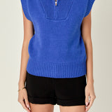 Zip Mock Neck Knit Vest