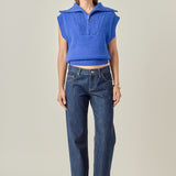 Zip Mock Neck Knit Vest