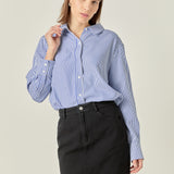 Colorblock Stripe Cotton Shirt