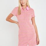 Terry Striped Polo Dress