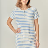 Fringed Striped Polo Mini Dress