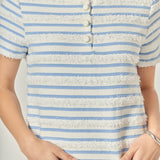 Fringed Striped Polo Mini Dress