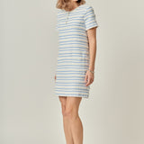 Fringed Striped Polo Mini Dress