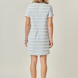 Fringed Striped Polo Mini Dress
