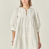 Blouson Sleeve Poplin Mini Dress