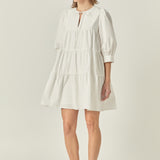 Blouson Sleeve Poplin Mini Dress
