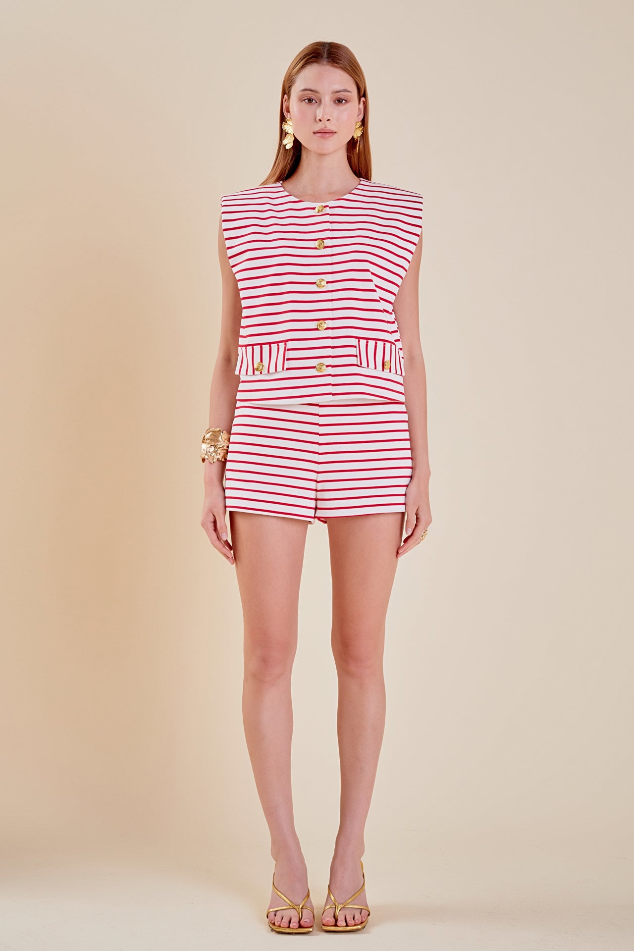 【HI FI FNK】21ss★ Classic Wool Striped Shorts Dina Shorts - Serpentine