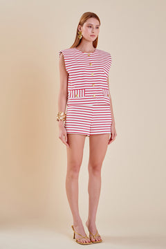 Stripe Knit Shorts