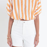 Striped Blouson Top