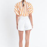 Striped Blouson Top