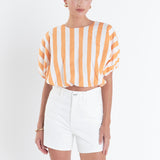 Striped Blouson Top