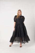 Load image into Gallery viewer, Gridded Organza Tiered Maxi Dress
