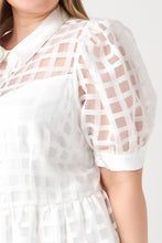 Load image into Gallery viewer, Gridded Organza Tiered Maxi Dress
