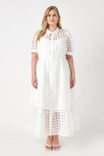 Load image into Gallery viewer, Gridded Organza Tiered Maxi Dress
