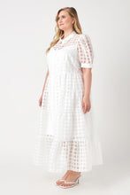 Load image into Gallery viewer, Gridded Organza Tiered Maxi Dress
