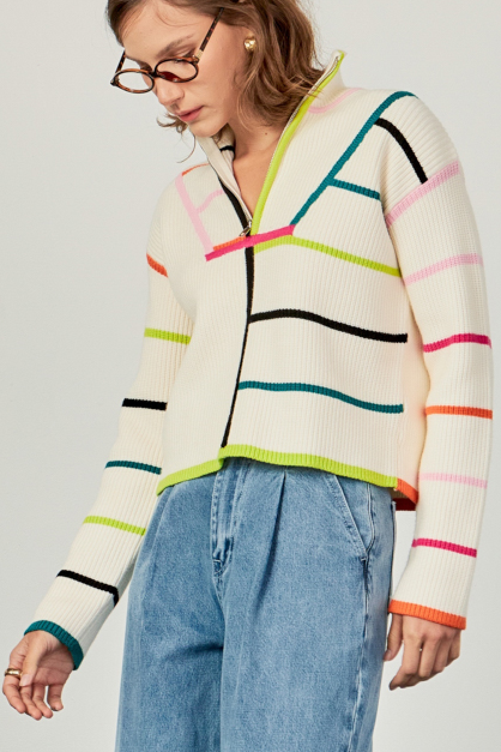 Multi colored stripe sweater - English Factory