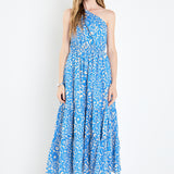 One Shoulder Print Maxi Dress