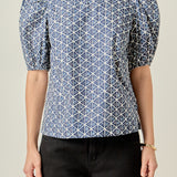 Print Puff Sleeve Top