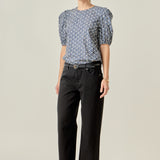 Print Puff Sleeve Top