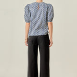 Print Puff Sleeve Top
