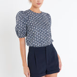 Print Puff Sleeve Top