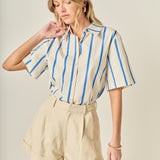 Striped Short Sleeve Top