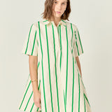 Striped Kaftan Mini Dress