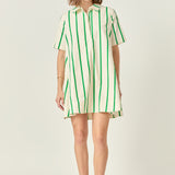 Striped Kaftan Mini Dress