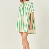 Striped Kaftan Mini Dress