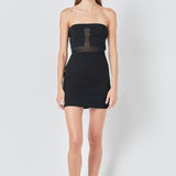 Strapless Mesh Mini Dress
