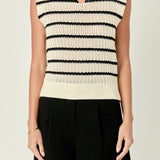 Collared Striped Sweater