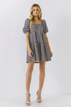 Load image into Gallery viewer, Gingham Half Puff Sleeve Baby Dress
