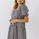Gingham Half Puff Sleeve Baby Dress- Sold Out
