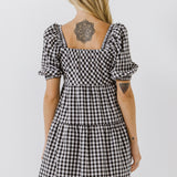 Gingham Half Puff Sleeve Baby Dress- Sold Out