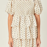 Polka Dot Lurex Multi Tiered Mini